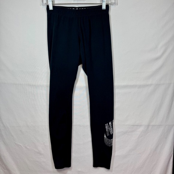Nike Just Do It Leggings Activewear Athletic Black Logo Small‎ - Picture 1 of 10
